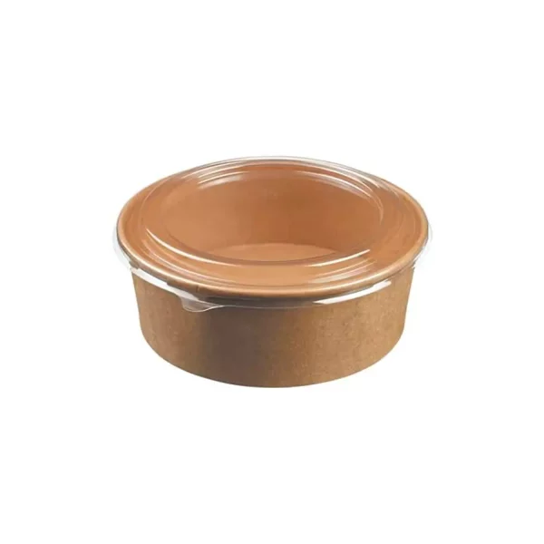 Bol salade avec couvercle en carton recyclé (1000ml)