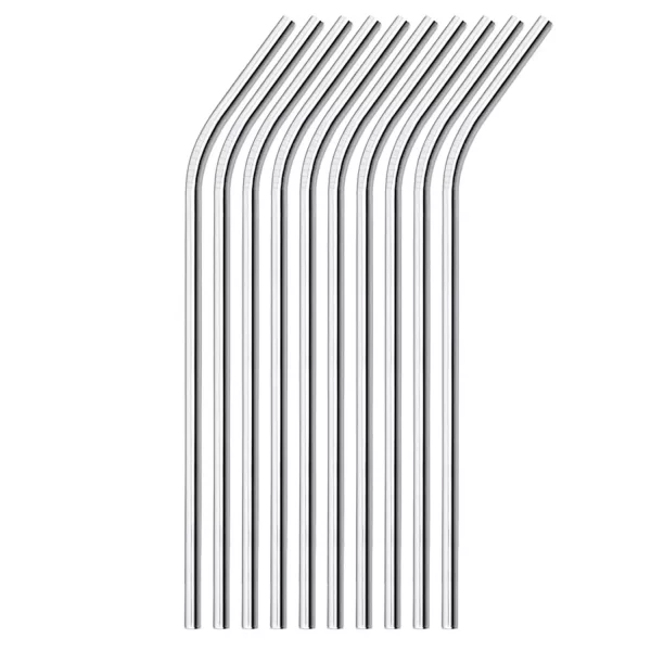 Paille inox courbé ARGENT – Image 2